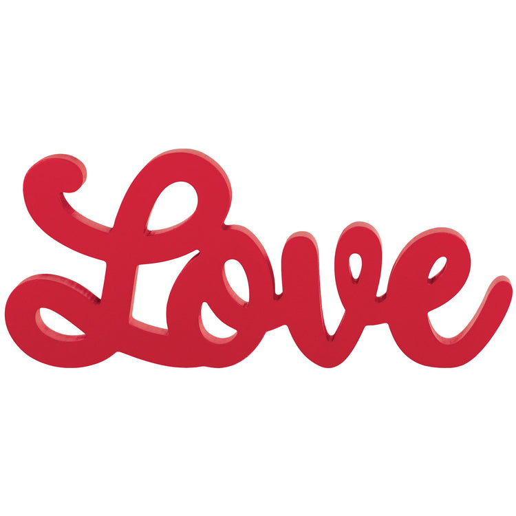 Love Script Red MDF Standing Sign