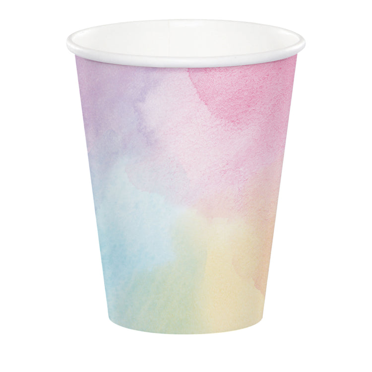 Iridescent Pattern Paper Cups 266ml Non Iridescent Material Pack of 8