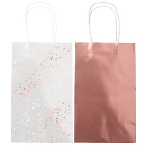 Rose Gold Paper Kraft Bags Pack of 8