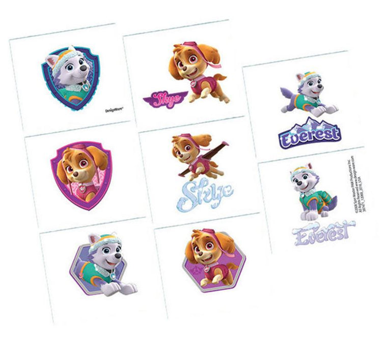 Paw Patrol Girl Tattoo Favors Pack of 8