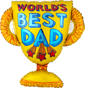 Worlds Best Dad Trophy Supershape Foil Balloon 68cm