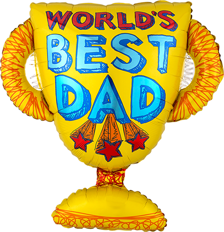 Worlds Best Dad Trophy Supershape Foil Balloon 68cm