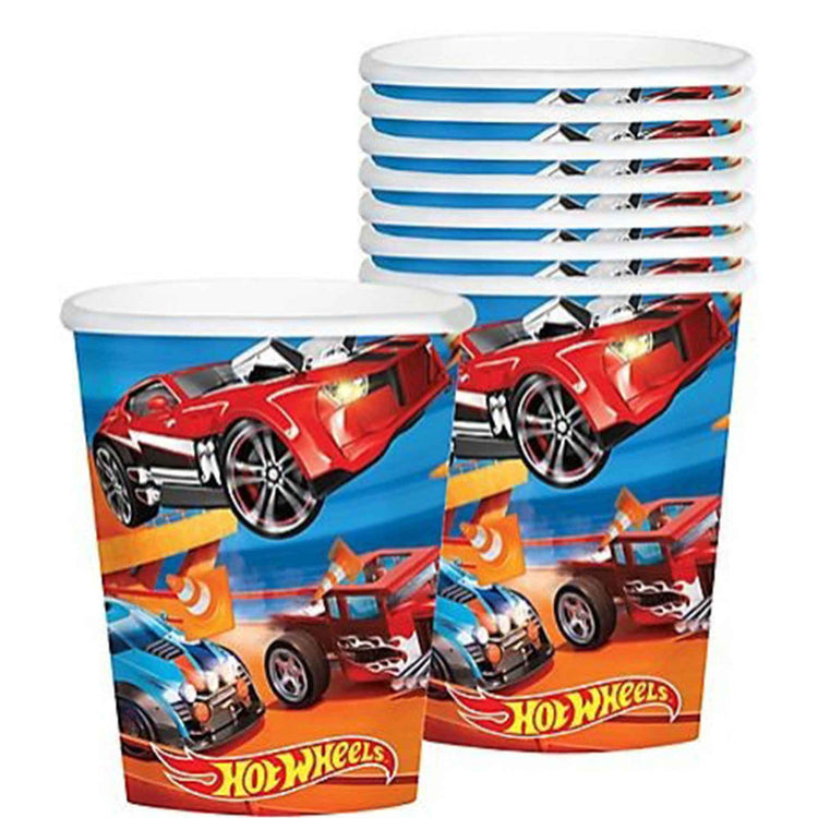 Hot Wheels Wild Racer 266ml Cups Pack of 8