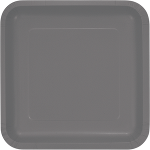 Glamour Gray Square Dinner Plates Paper 23cm Pack of 18