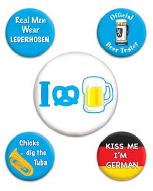 Oktoberfest Party Buttons Pack of 5