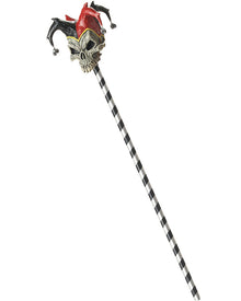 Jester Skull Cane 96cm For Halloween