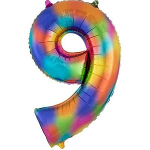 SuperShape Rainbow Splash Numeral 9 Balloon