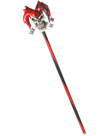 Red Psycho Jester Cane 1m For Halloween