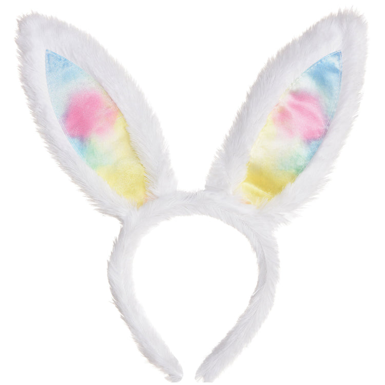 Easter Bunny Fabric Ears Rainbow & White