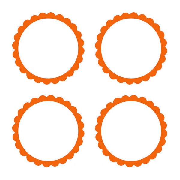 Labels Scalloped - Orange Pack of 5