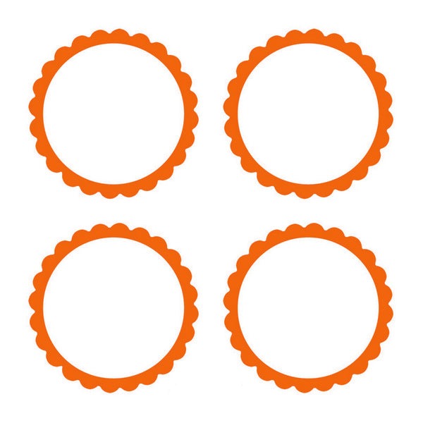Labels Scalloped - Orange Pack of 5