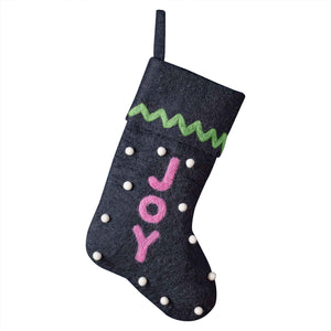 Merry & Bright Christmas Joy Felt Stocking