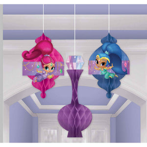 Shimmer and Shine Honeycomb Decorations Pack of 3