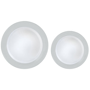 Premium Plastic Plates Hot Stamped with Silver Border Pack of 20