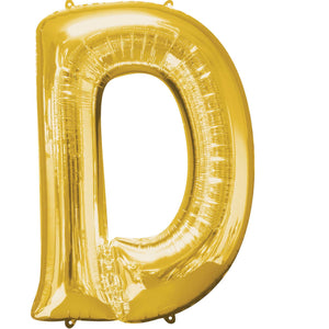 Gold Letter D Supershape 86cm Balloon