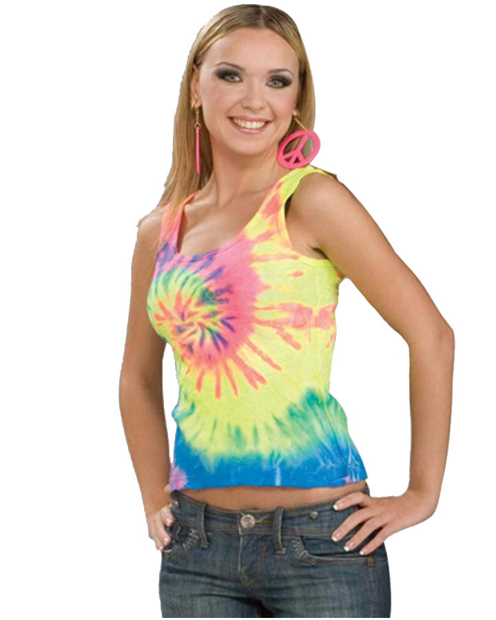 60s Tie Dye Hippie Womens Tank Top