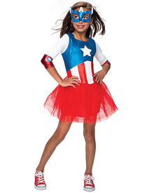 Classic Captain America Girls Costume