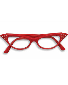 50s Red Cat Eye Rhinestone Glasses
