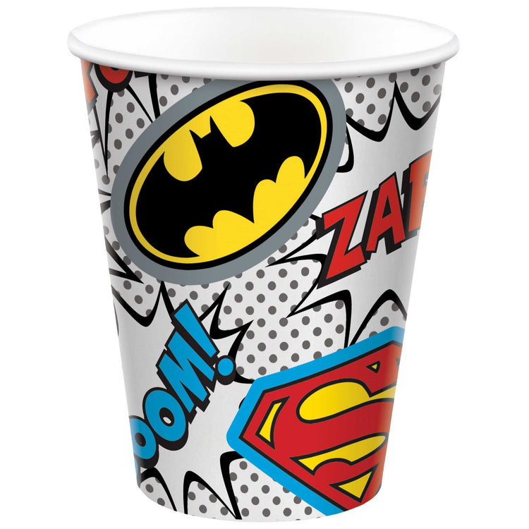Justice League Heroes Unite 9oz / 266ml Paper Cups Pack of 8