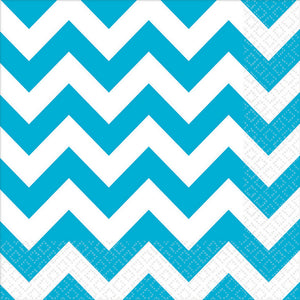 Caribbean Blue Chevron Lunch Napkins Pack of 16