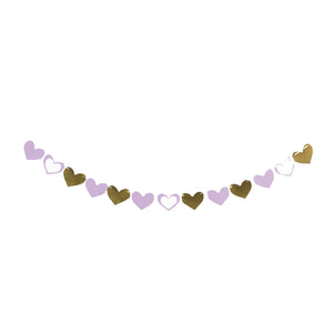 Hearts Cardboard and Foil Banner 2m