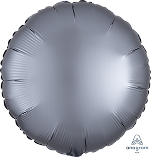 45cm Standard HX Satin Luxe Graphite Circle Balloon
