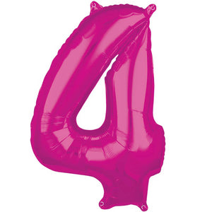 Mid-Size Shape Pink Numeral 4 Balloon