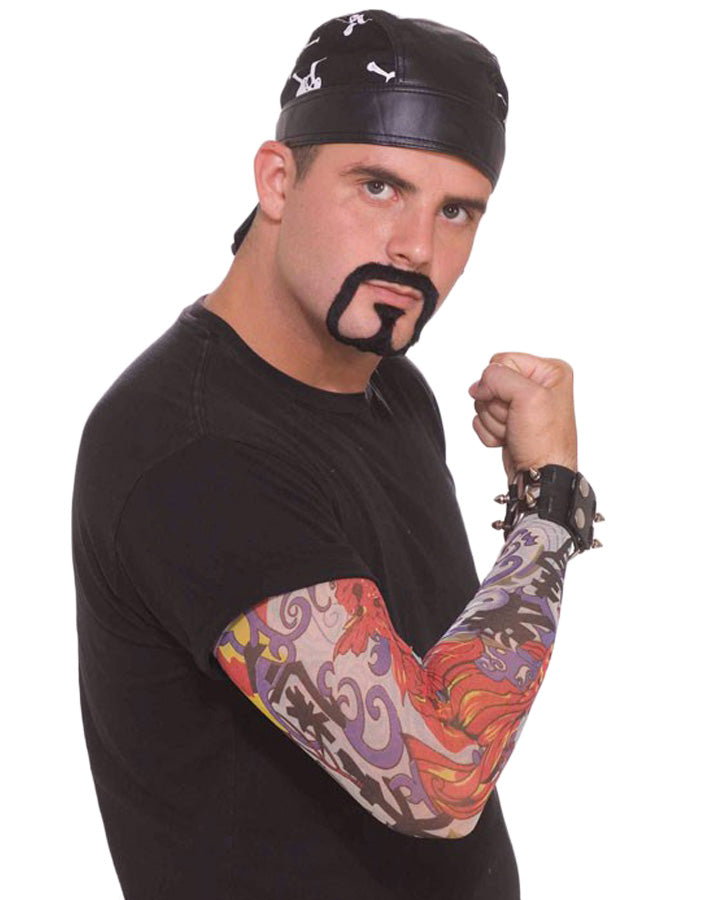 Bad Biker Moustache Tattoo and Headscarf Set