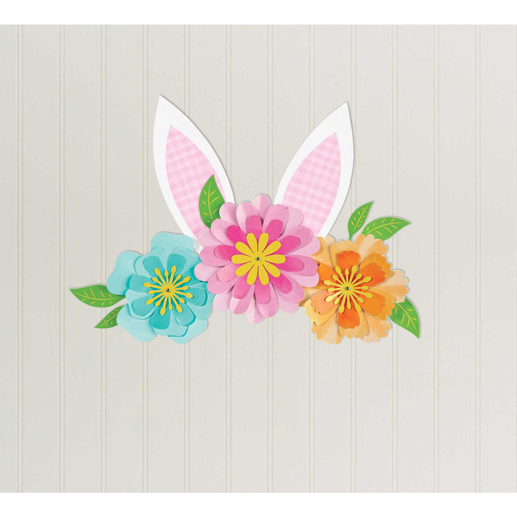 Easter Bunny Ears & Flowers Wall Decorating Kit