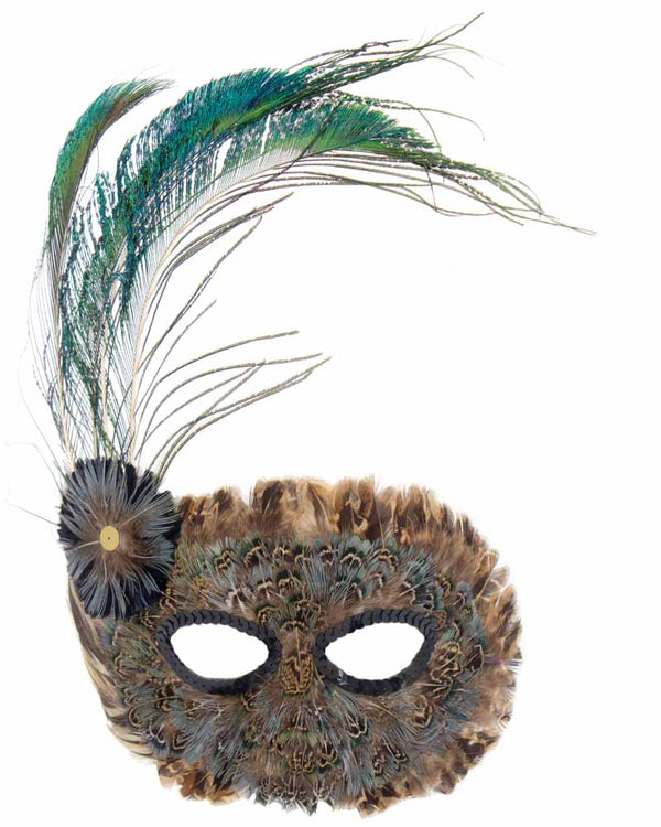 Pheasant and Peacock Masquerade Mask