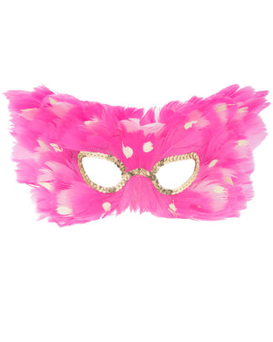 Pink Feather Glow in the Dark Masquerade Mask