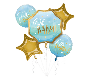Bouquet Blue Baby Boy Oh Baby Pack of 5 Balloon