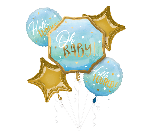 Bouquet Blue Baby Boy Oh Baby Pack of 5 Balloon