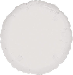 45cm Standard Circle HX Metallic White Balloon