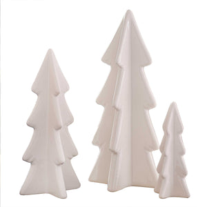 White Christmas Ceramic Christmas Tree Decorations Pack of 3