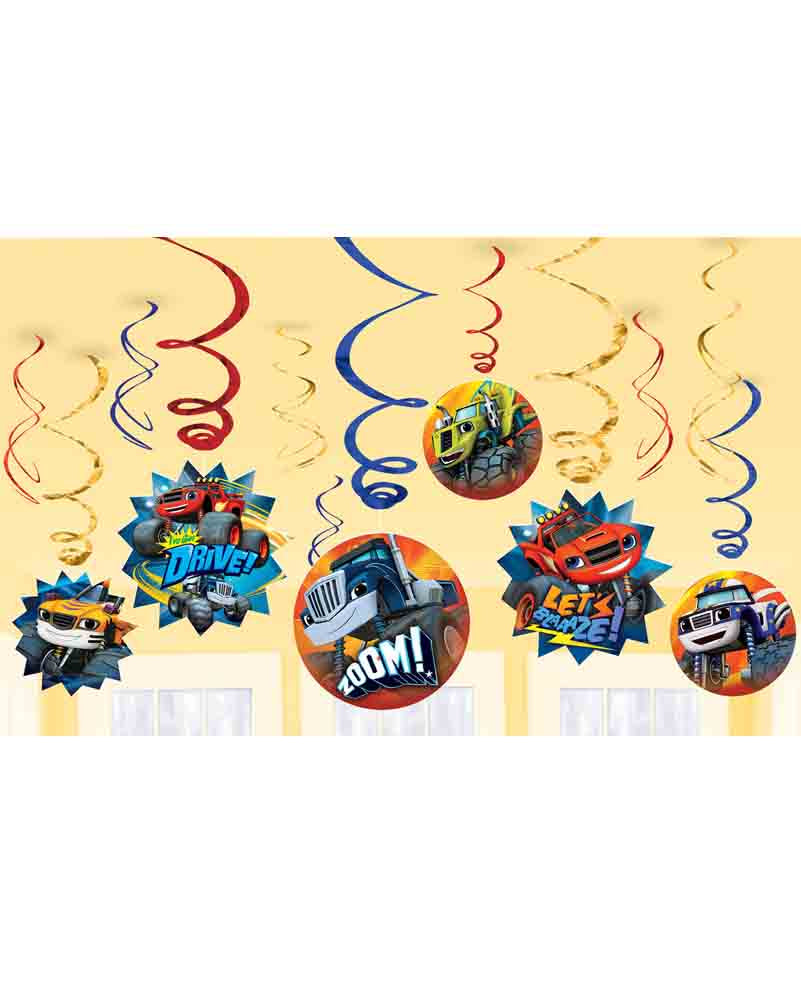 Blaze Hanging Swirl Decorations Pack of 12