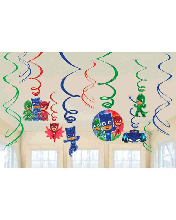 PJ Masks Swirl Decorations Pack of 12