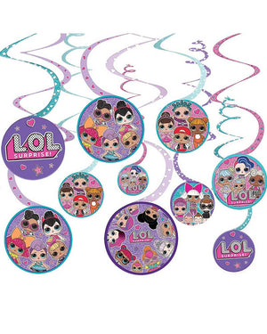 LOL Surprise Value Hanging Swirl Decorations Pack of 12