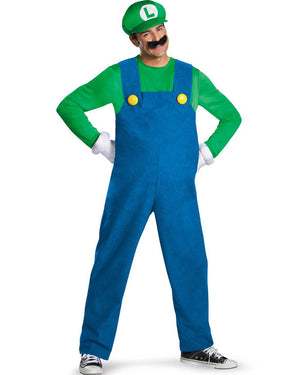 Super Mario Brothers Luigi Deluxe Mens Costume