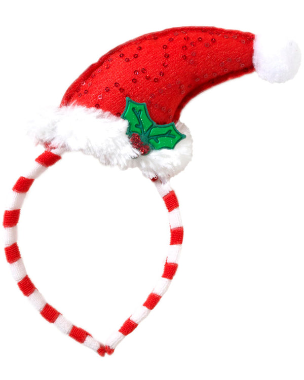 Christmas Santa Hat with Mistletoe Headband