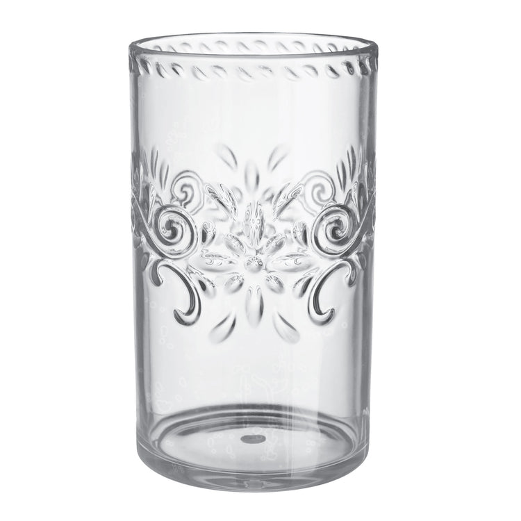 Boho Vibes Clear Floral Highball Tumbler Debossed Finish