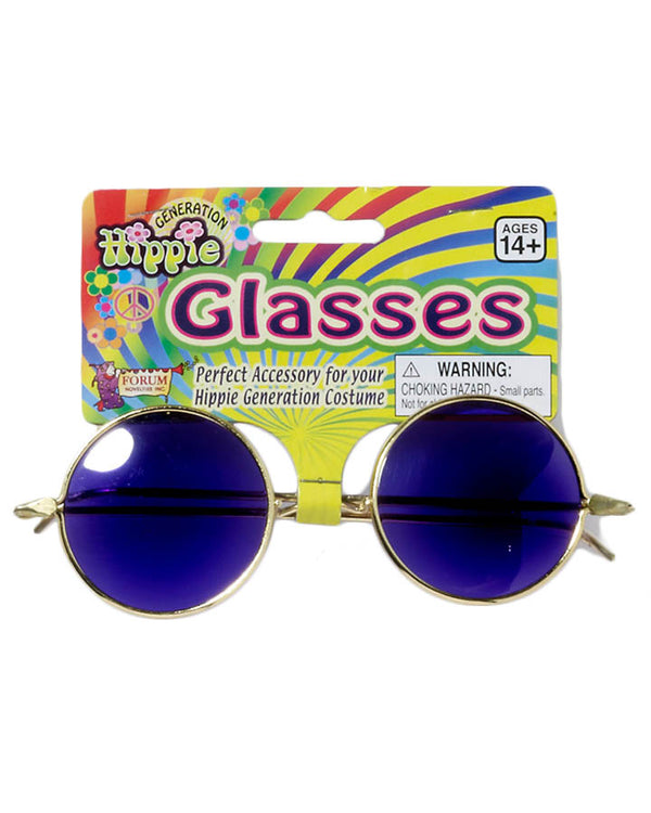 60s Blue Hippie Glasses