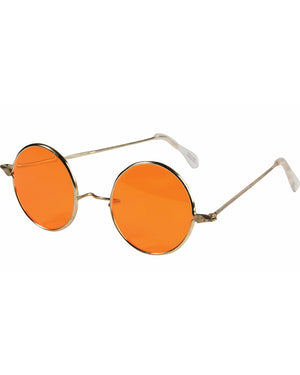 60s Round Orange Hippie Glasses