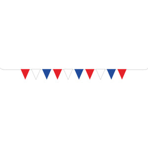 Patriotic Pennant Banner Red White & Blue 5m