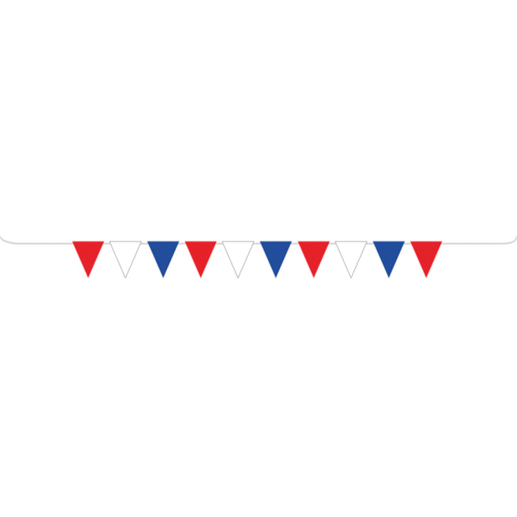 Patriotic Pennant Banner Red White & Blue 5m