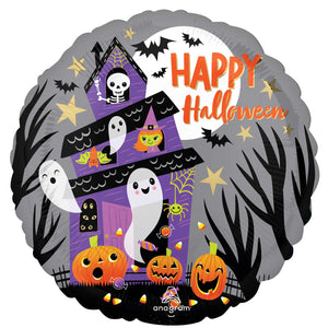 45cm Standard HX Happy Halloween Haunted House Balloon