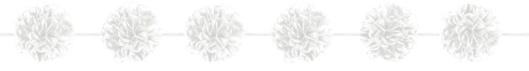 Fluffy Garland - White Pack of 2