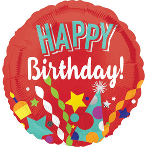 45cm Standard HX Festive Happy Birthday Balloon