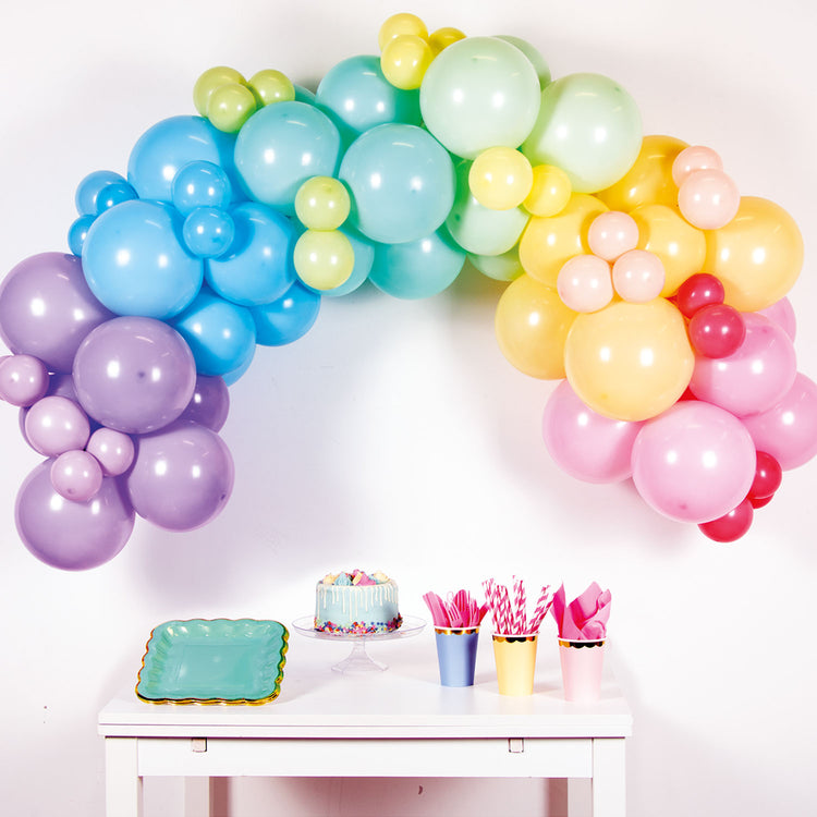 Balloon Garland Kit Rainbow Pastel with 78 Balloons Pack of 78