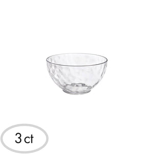 Premium Bowls Clear Hammered Look Pack of 3
